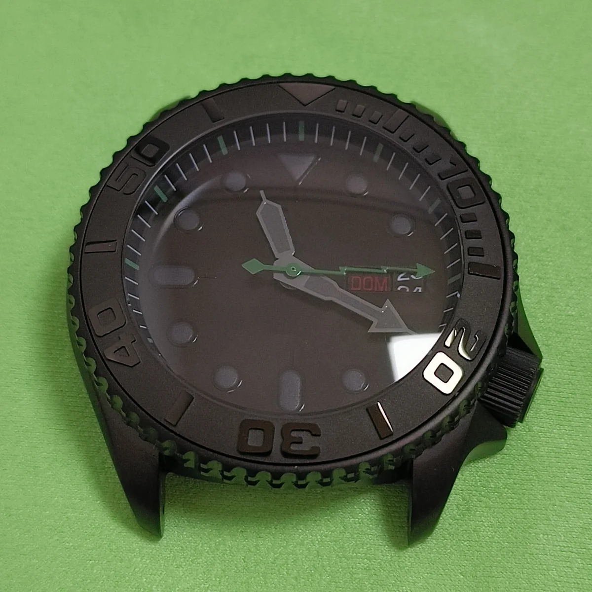 NH35 case nh36 case 41.5mm modified case dome glass ceramic bezel is suitable for 3.8 middle position of nh35 NH36 movement