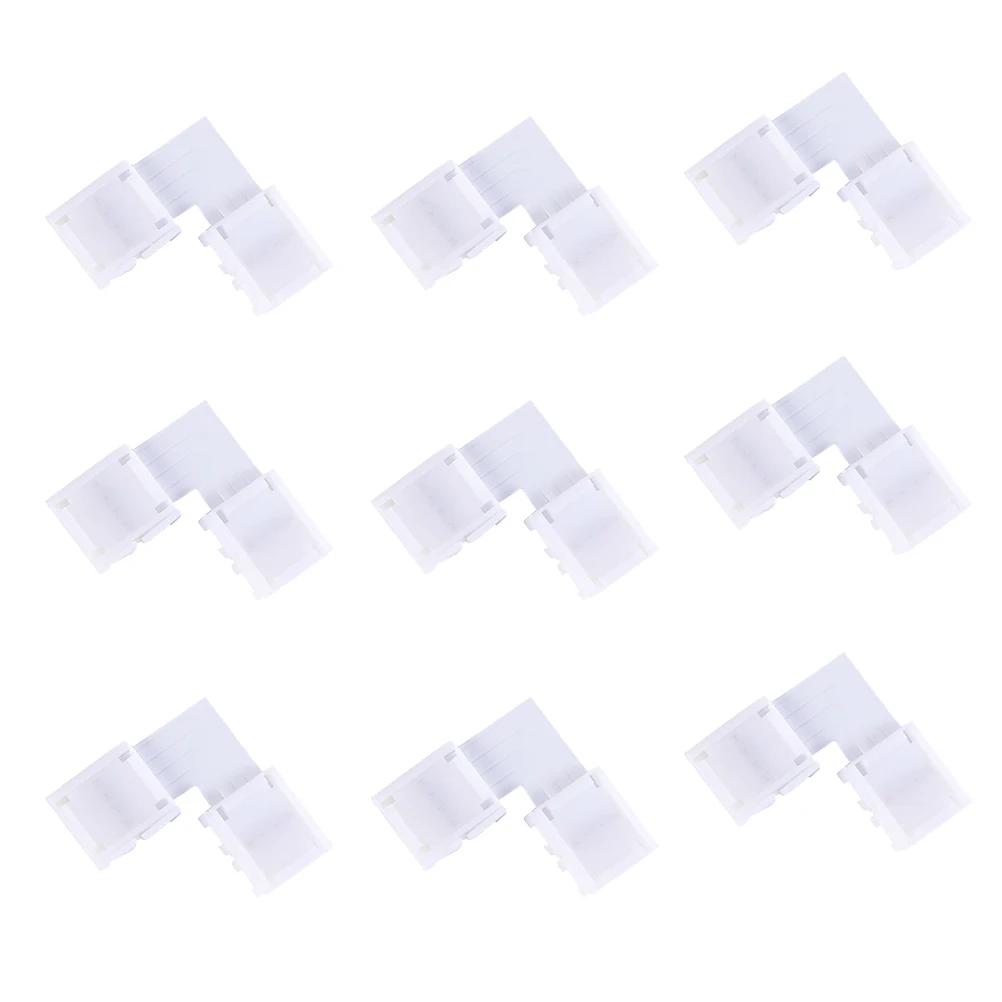 

15pcs LED Strip Connector High Quality Copper RGB Light Connector 90Degree Design No Soldering Jumper Cable Power Adaptor Strip