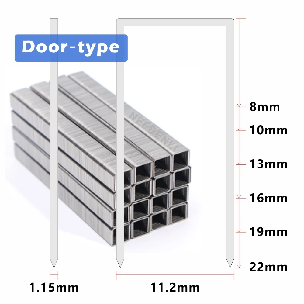 1105/4000Pcs 304 Stainless steel 1010J/1016J/1019J/1022J U-shaped Nails Staples Pneumatic Electric Gun for DIY Woodworking Tool