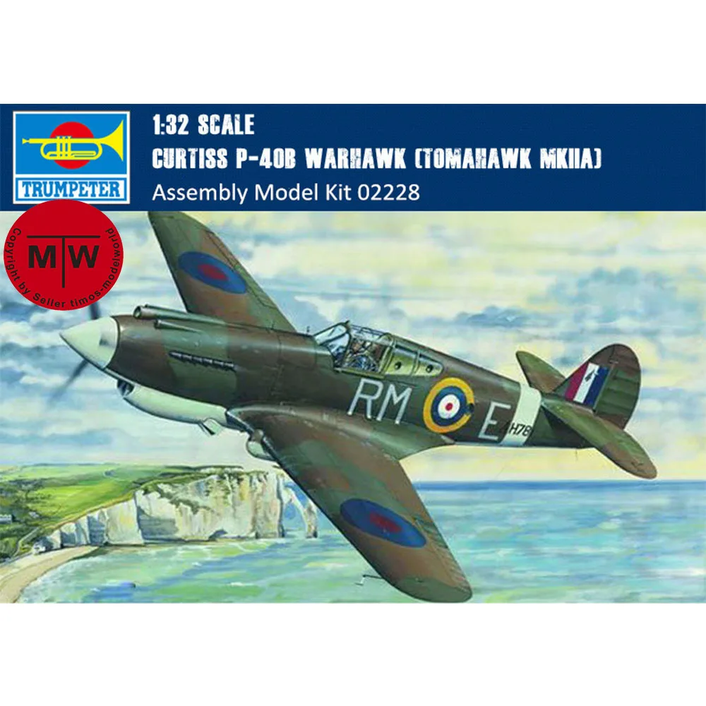 

Trumpeter 02228 1/32 Scale Curtiss P-40B Warhawk Tomahawk MKIIA Fighter Aircraft Assembly Model Kits