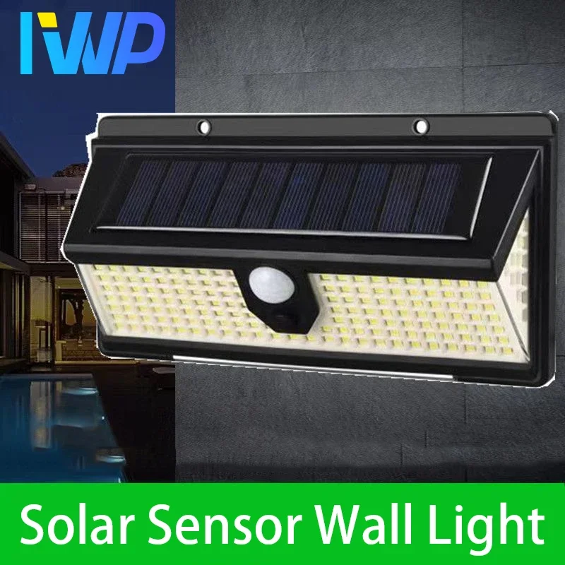 

190 LED Solar Wall Lights Outdoor IP65 Waterproof Solar Lamp PIR Motion Sensor Solar Powered Wall Street Light for Garden Lamps