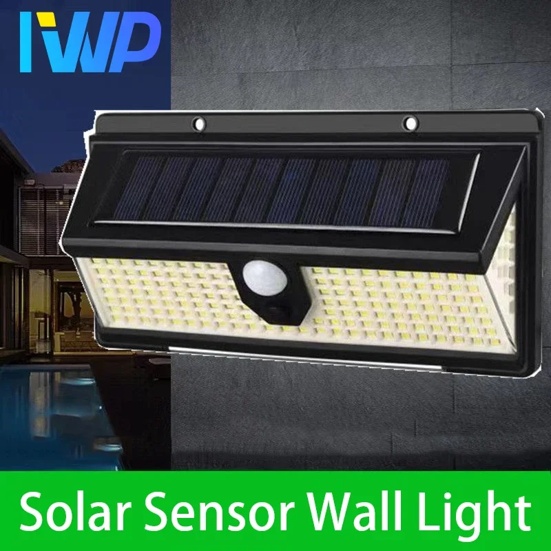 190 LED Solar Wall Lights Outdoor IP65 Waterproof Solar Lamp PIR Motion Sensor Solar Powered Wall Street Light for Garden Lamps