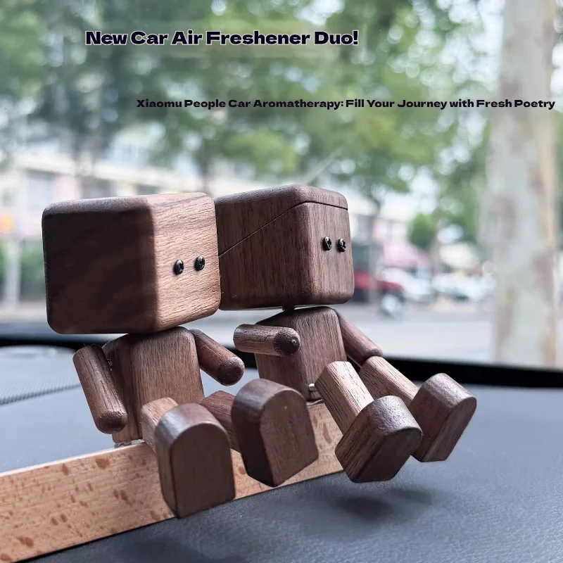 New Wobbly Woody Solid Wooden Car Air Freshener Movable Figurine Car Interior Decoration Desktop Ornament Ideal Gift For Friends
