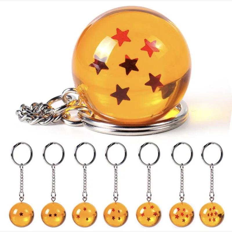 Llavero de la Serie Anime Dragon Ball, Creativo y de Moda, Regalo de Deseo, Juguete de Resina con Dragón y Bola de Estrellas