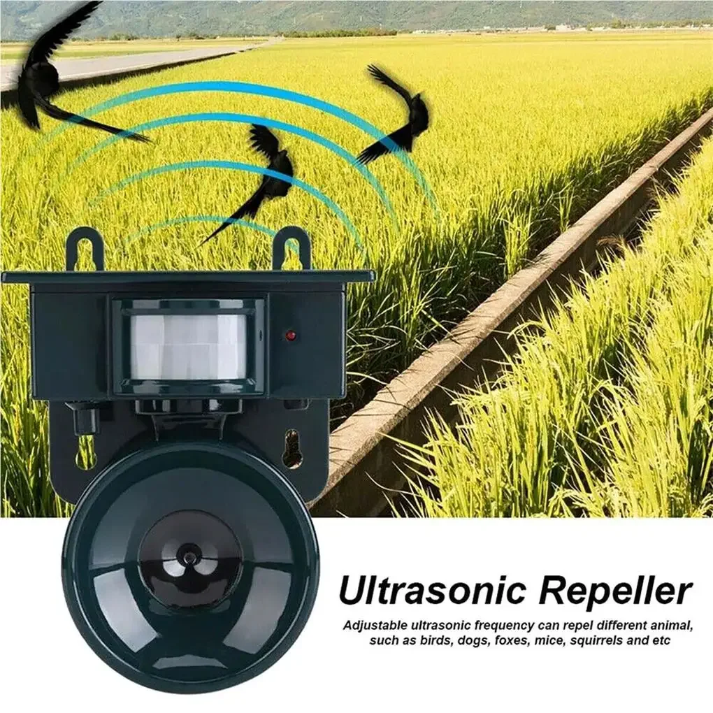 Solar Ultrasonic Animal Repeller, Outdoor Deterrent for Birds Cats Dogs Mice, New Waterproof Pest Control Device