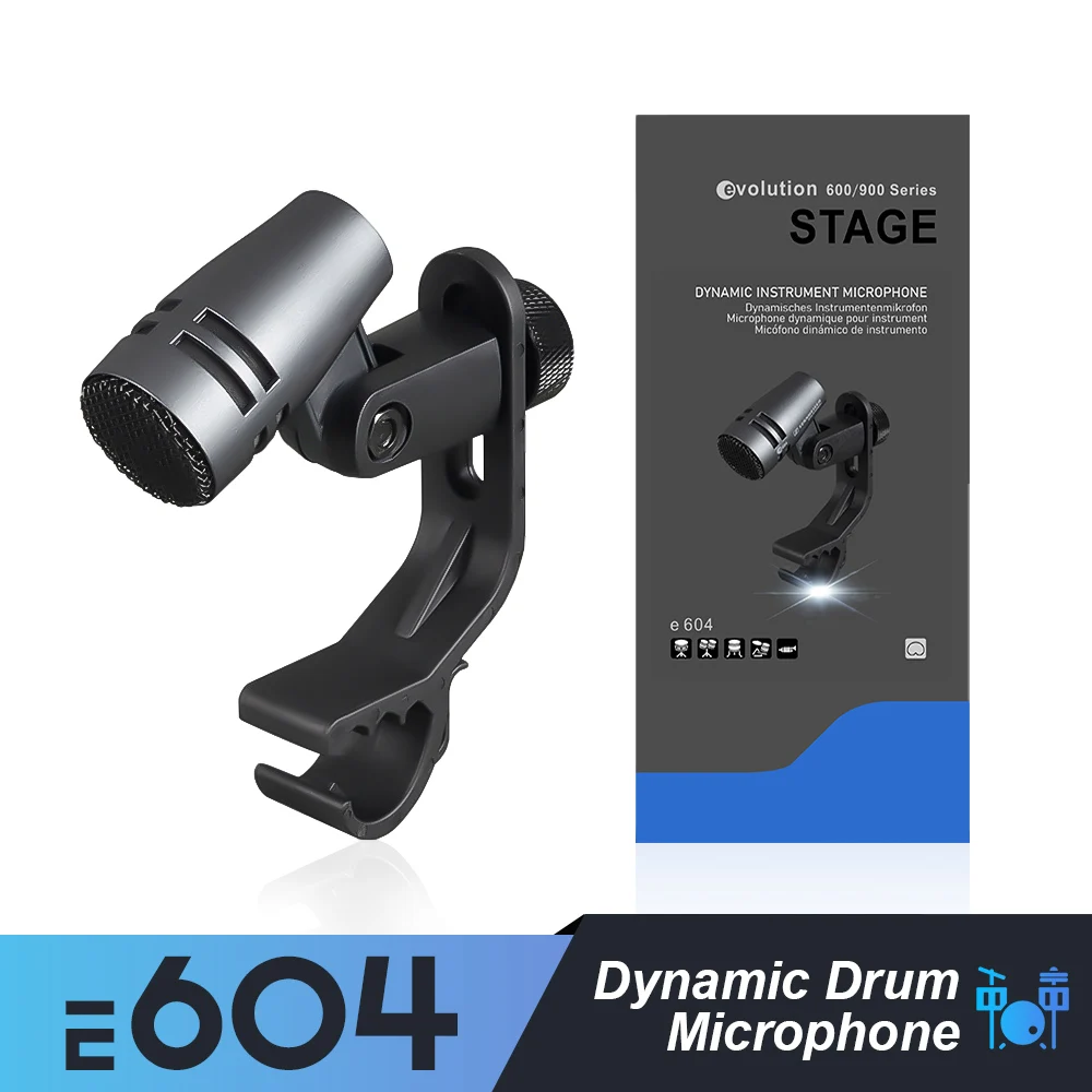 E604 Tom Snare Drum Microphone ，E604 Evolution Series Cardioid Instrument Mic With Clip Arm Mount