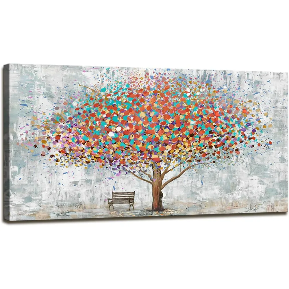 

Tree Wall Art Canvas Prints Wall Art Abstract Colorful Tree Painting Landscape Modern Artwork for Living Room Bedroom