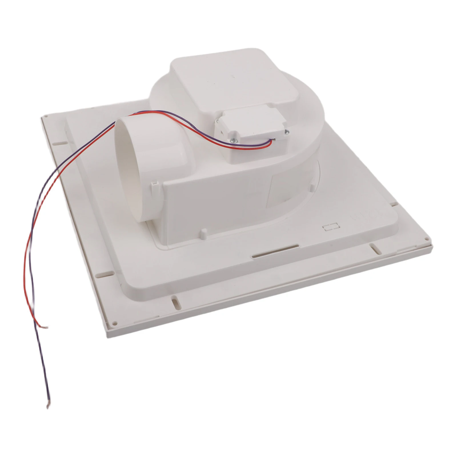 Bathroom LED Exhaust Fan With Adjustable Light Quiet 0.9 Sones Efficient Moisture Removal For 80 Sq Ft PVC White 24x24x15.4cm