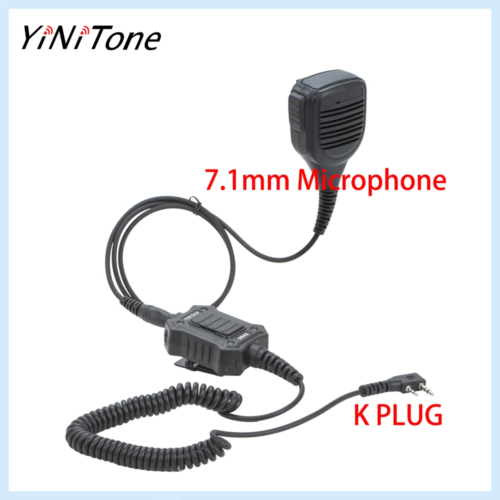 U94X PTT + 7.1mm NATO Speaker Mic Microphone for Kenwood TK-220, Baofeng UV-82, TYT TH-UVF1 - Loud, Clear Sound
