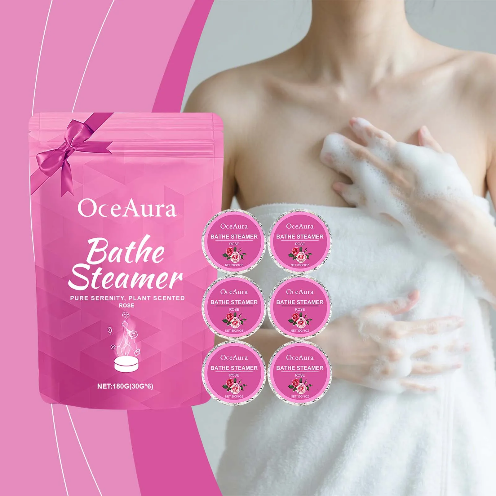 

Bath Steam Aromatherapy Tablets Rose Scented Aromatherapy Aromatic Soak Gentle Cleansing Comfortable Body Skin