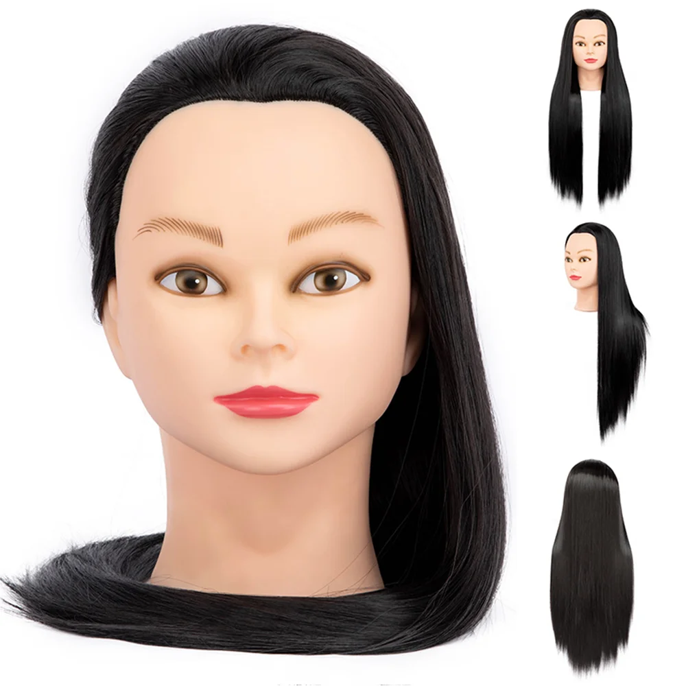 20inch 95% Human Hair Mannequin Heads With For Hair Training Styling Solon Hairdresser Dummy Doll Heads For Practice Hairstyles