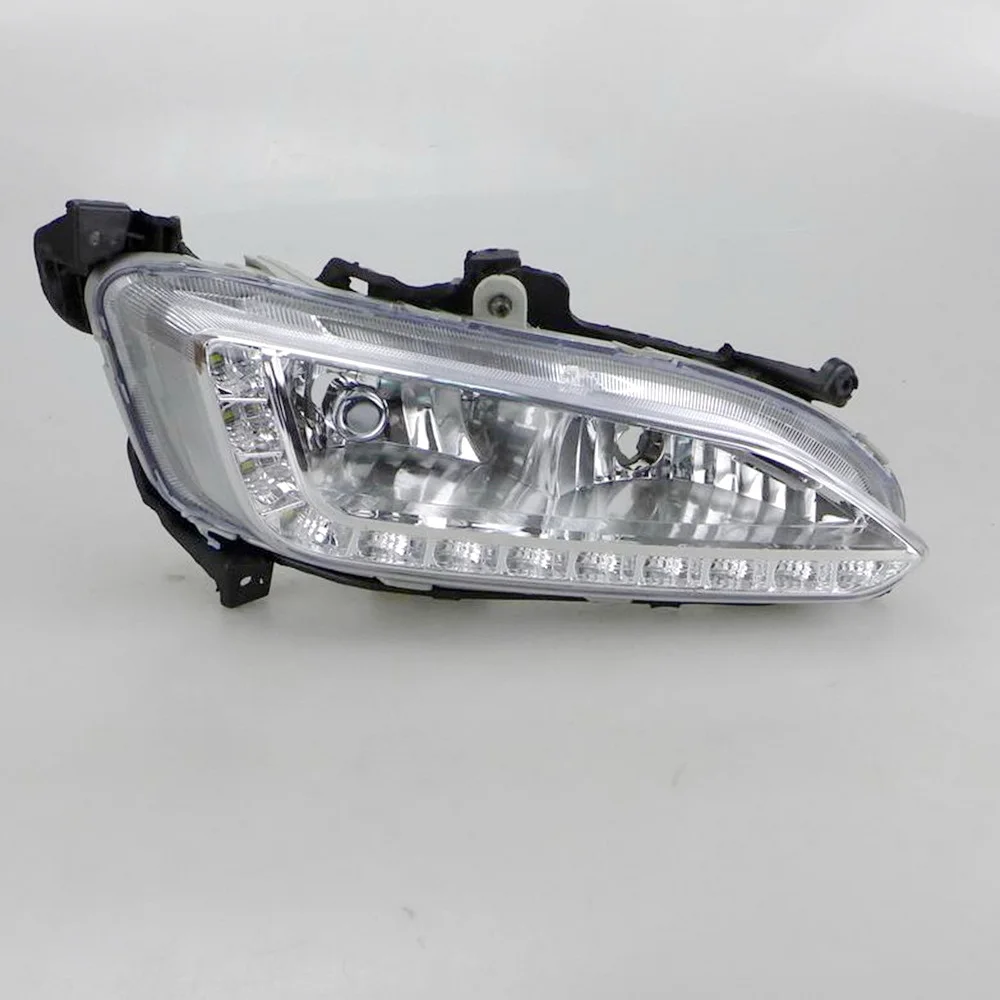 

July King Car Fog Lamp Assembly Compatible for Hyundai 2013 Santa Fe AU / IX45 2012, 6000K LED Daytime Running Lights DRL