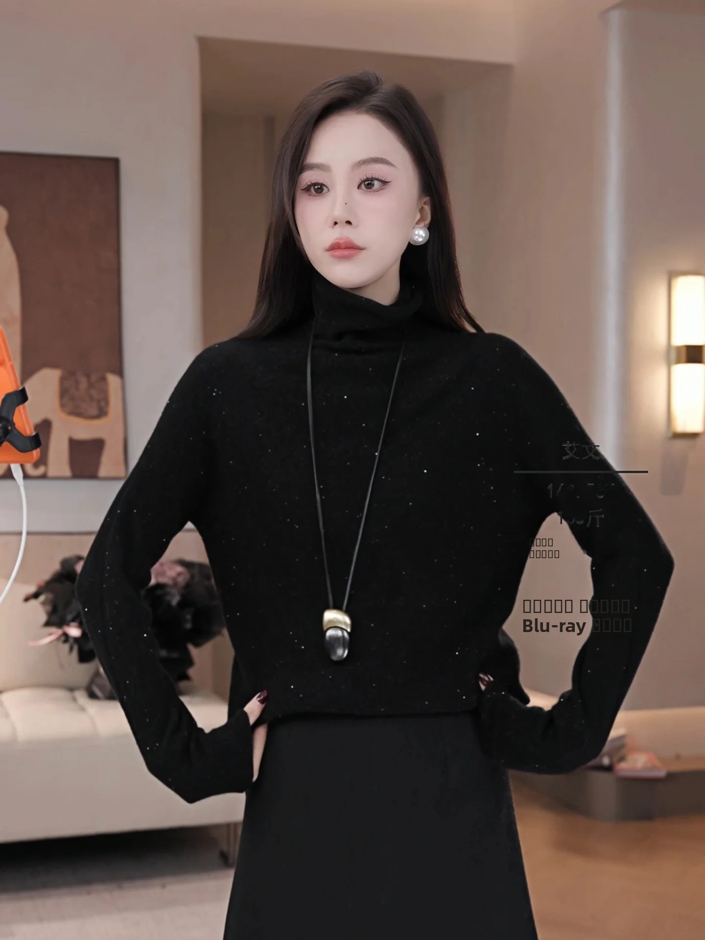 

Iris Winter 2026 New High Ne Knitted Base irt Sl One-Piece 00 Wool 80g Soft Warm Casual Sle Long Sve Women's...