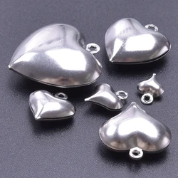 12Pcs/Lot Stainless Steel Mix Size Peach Heart Dangle Earrings Charms Diy Trendy Geometric Women Pendant Necklaces Jewelry Bulk