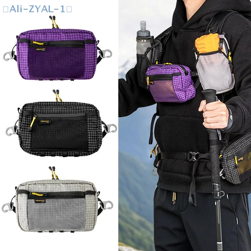 

【ZYAL-1】Nylon Mesh Waist Pack Phone Pocket And Quick-Adjust Strap Waterproof Multi Pocket For Cycling Running Hiking Camping