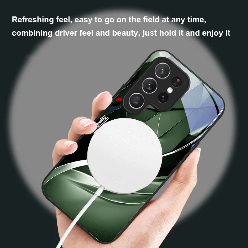 เคสโทรศัพท์มือถือแบบกระจก Magsafe ลายศิลปะนามธรรมรูปสามเหลี่ยม สำหรับ Samsung Galaxy S20 FE S21 S22 S23 Plus S24 Ultra 25 Edge S24Ultra 22Plus