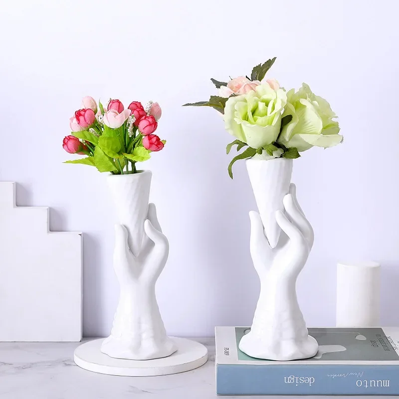 New American Jonathan Adler Holds Ice Cream Ceramic Cute Mini Vase Candle Holder Dining Table Decoration Storage Home Decoration