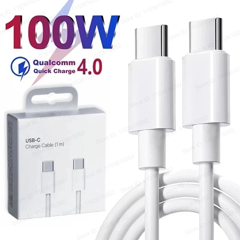 100W PD USB C to Type C Cable For iPhone 15 Plus 15 Pro Max Samsung Moto Huawei Honor Realme Xiaomi Dual Type-C Fast Charge Cord