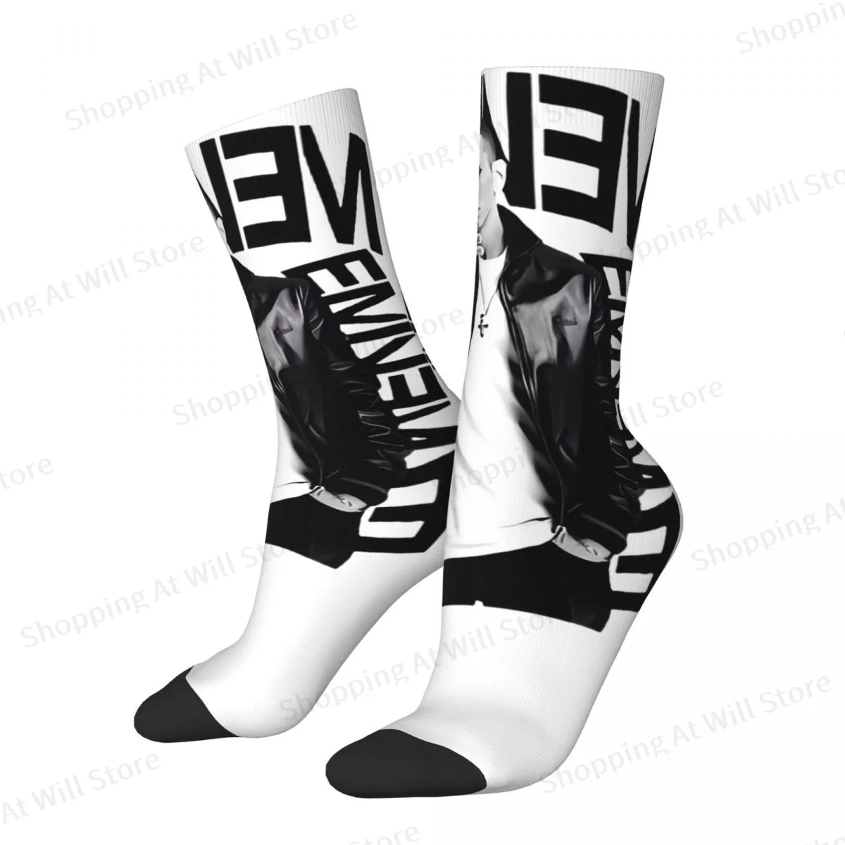 My Name Is Famous Rapper Eminem Unisex Winter Socks Hiking Fun printing Socks Street Style Crazy Sock