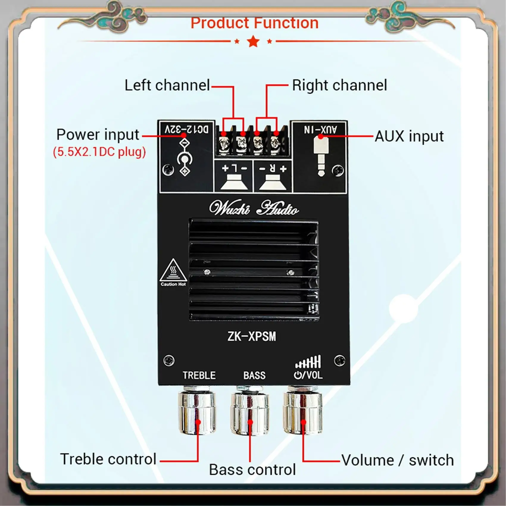 

Durable ZK-XPSM 150Wx2 Bluetooth Treble And Bass Adjustment Subwoofer Amplifier Board High Power Audio Stereo AMP TDA7498E