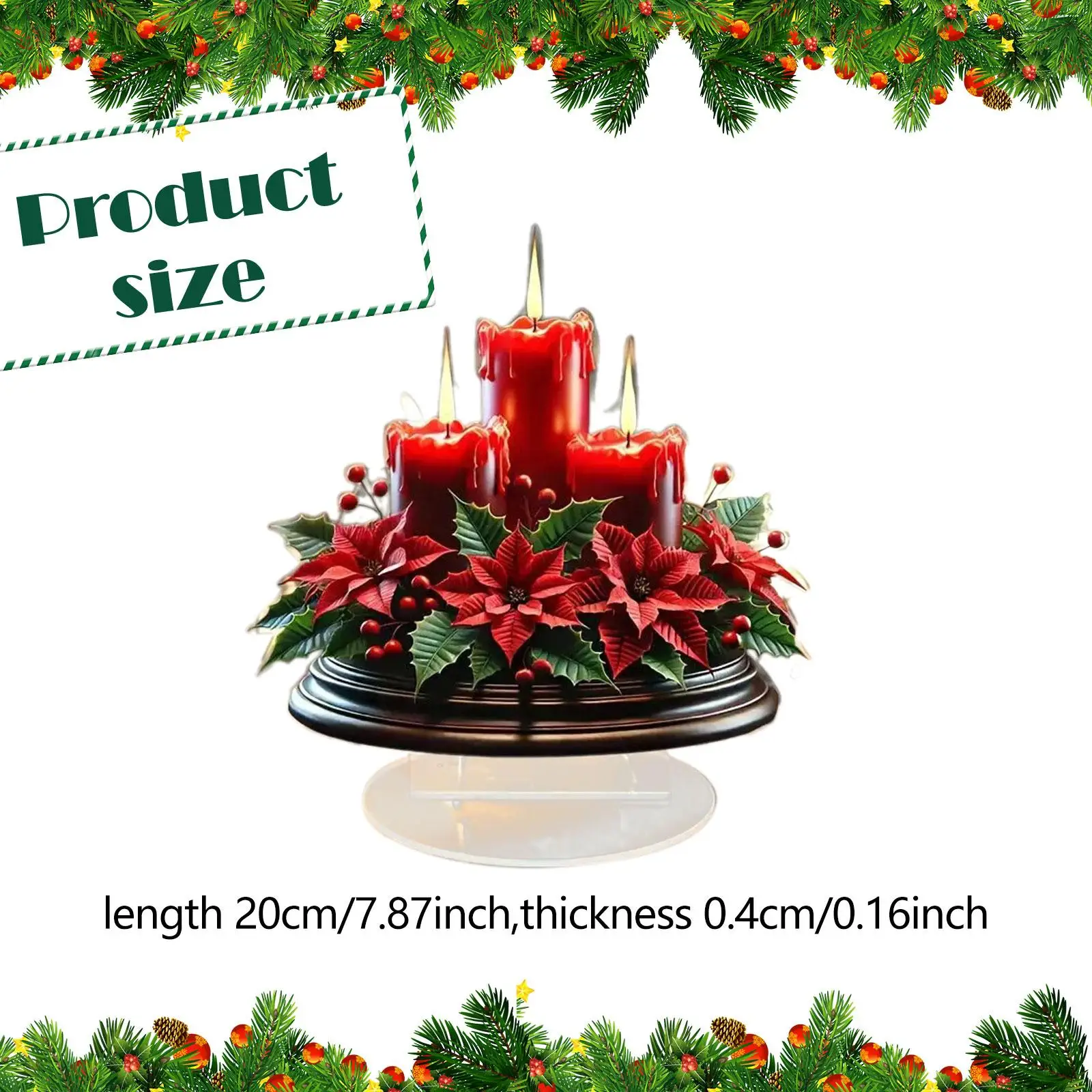 2D Flat Acrylic Plaque Christmas Decoration Waterproof Desk Decor Ornament for Room Decorations Home Interior