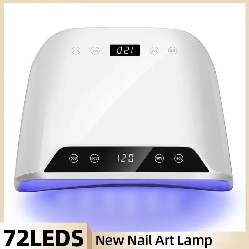 

320W Big Space LED Nail Lamp Manicure Drying Gel Nail Polish 72 LED Nail Dryer With Two LCD Screens Nail Salon Tools
