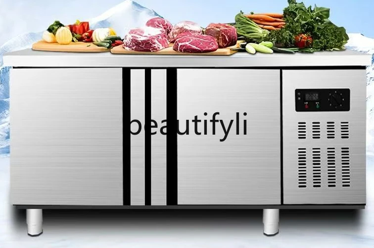 

Commercial stainless steel, double thermostat workbench freezer, kitchen bedroom console fresh