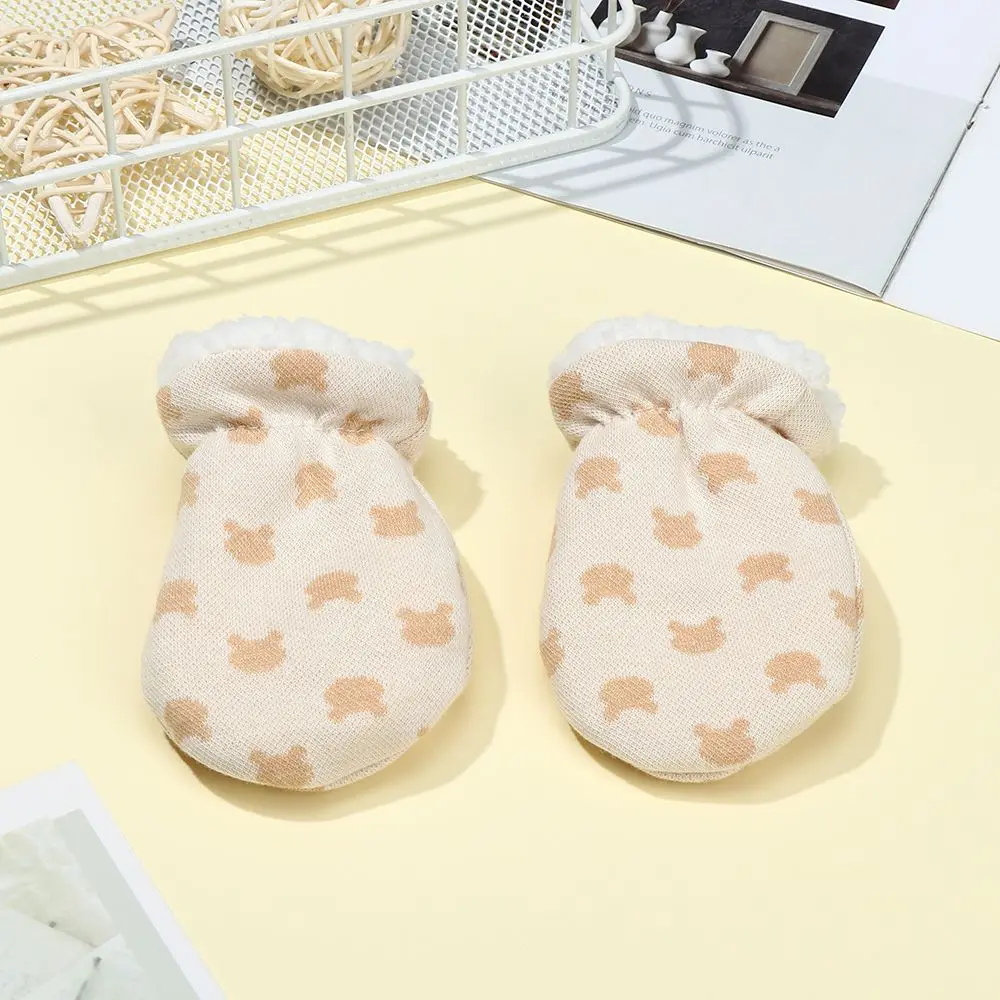 Newborn Gloves Winter Baby Anti-Grab Mittens Full Finger Boys Girls Thicken Warmer Fleece Gloves Toddler Infant Mittens