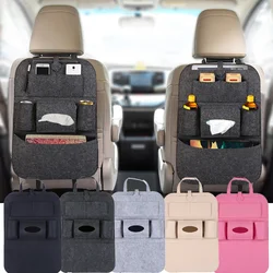 1pc Universal Car Back Seat Storage Bag Organizer Trunk borsa portaoggetti in feltro elastico 6 tasche Organizer accessori per auto appesi