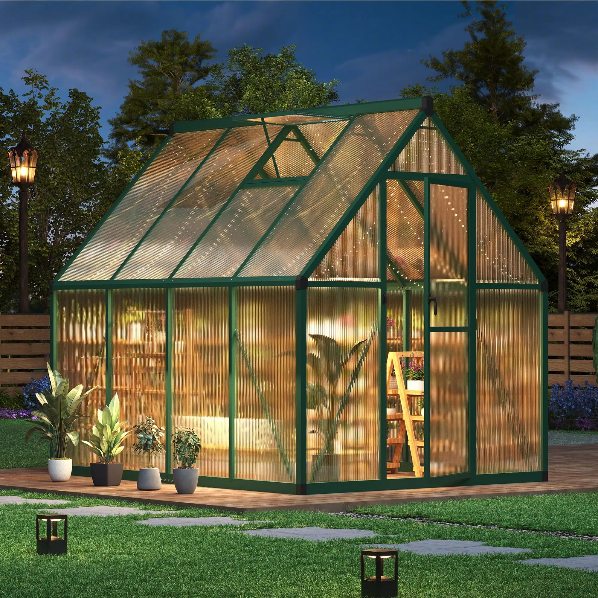 6×7 FT Outdoor enhouse, Large Walk in enhouses for Outdo and Garden Planting, Polyte en House with Enhanced Fe and