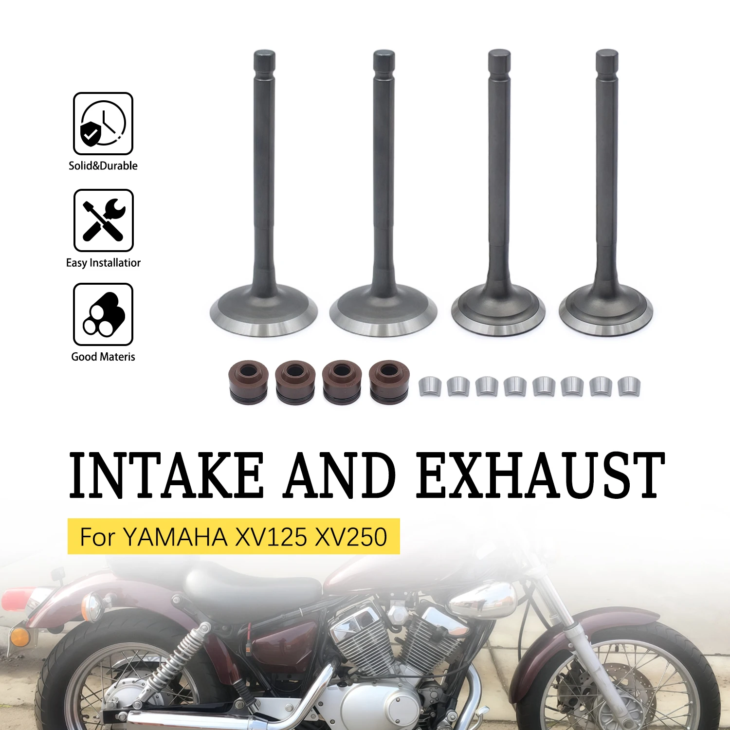 

Intake Valve Stem kit For YAMAHA XV125 XV250 Virago XVS250 SRV250 XC125 Cygnus YFM80 Motorcycle Engine Parts Valve Stem