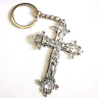 1pcs Vintage Goth Cross Keychain Car Women Men Bag Accessories Jewelry Gifts Keyrings Wholesale Holder