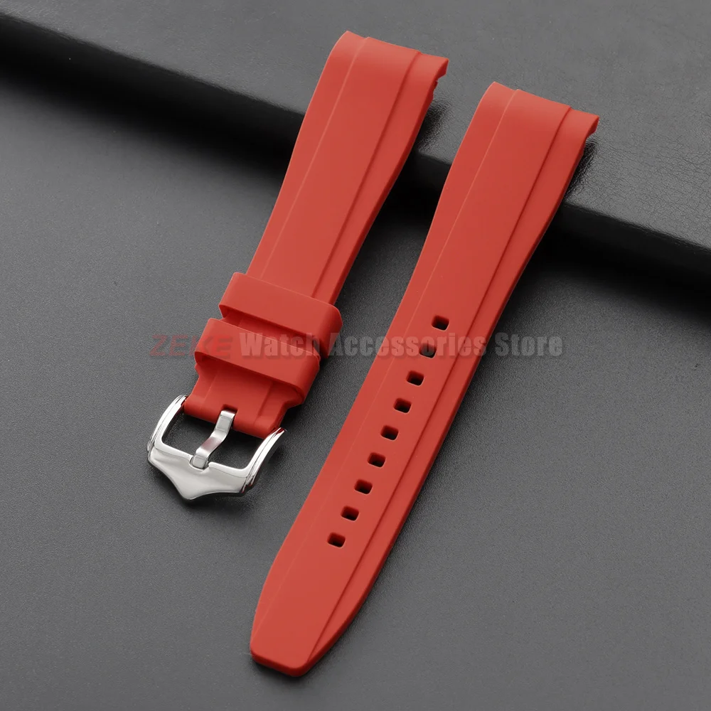 20mm 22mm Gummiarmband für Rolex Gebogenes Silikon-Uhrenarmband für Swatch Universelles Sportliches Wasserdichtes Armband für Männer und Frauen – Detail 17