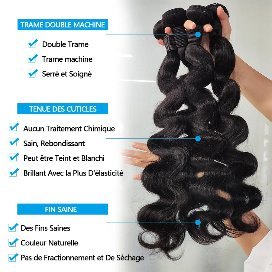 20 22 24 Inch Body Wave Bundles Human Hair 100% Raw Hair Bundles 30Inch Human Hair Bundles 12A Body Wave Bundles 3 Days Delivery