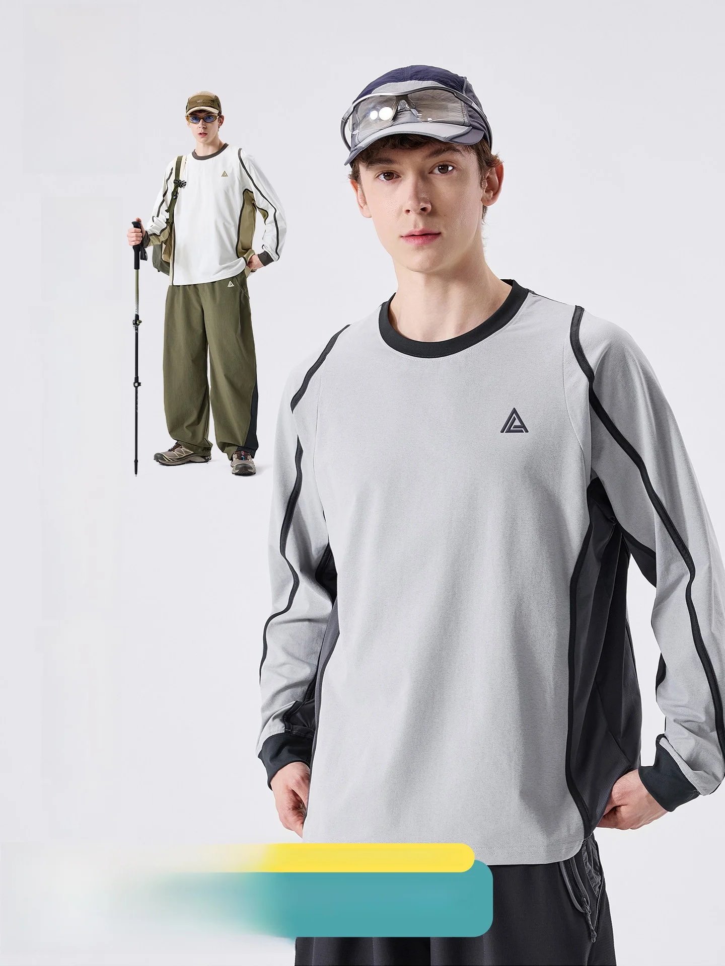 LAZY DAY Outdoor Climbing Hiking Long Sleeve T-Shirt Men's Sun Protection Quick Dry Moisture Wicking Outdoor Sports Top