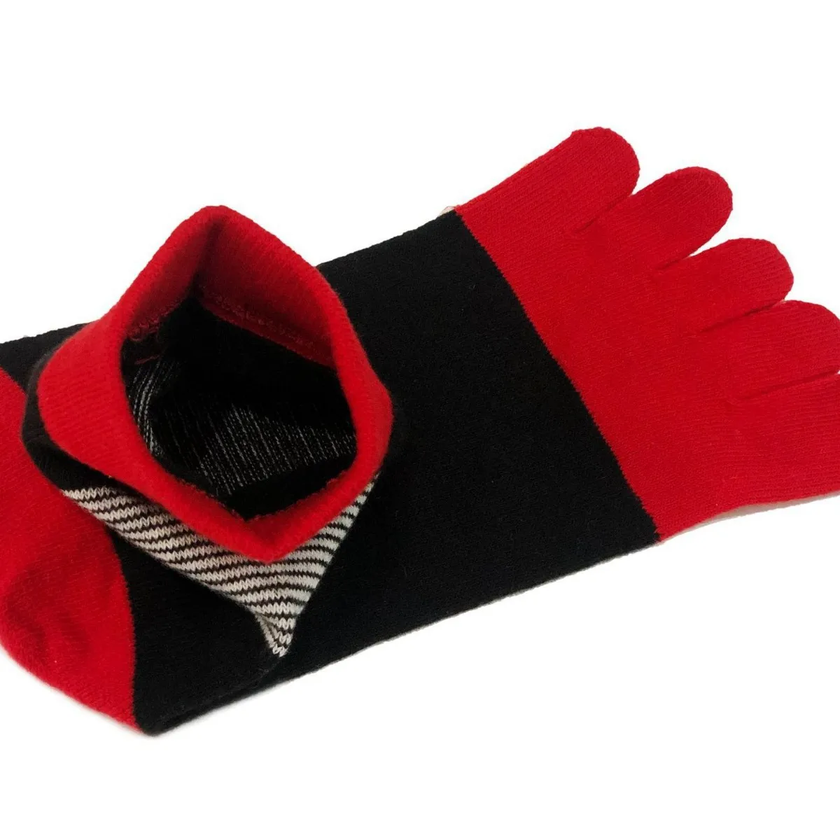 5 Pairs Korean Man Cotton Toe Socks Patchwork Striped Mid-tube Gentleman Sock Soft Breathable Deodorant Business Socks 5 Fingers