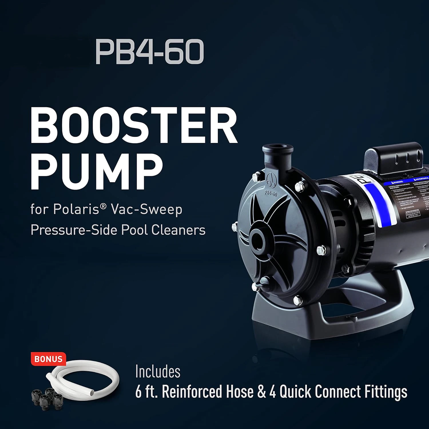 For PB4-60 Booster Pump With 60-Hertz Motor 3/4 HP Booster Pump Powers Pressure-Side Cleaners; Runs On Low-Speed 2-Speed Or Variable Pumps To Save Energy
