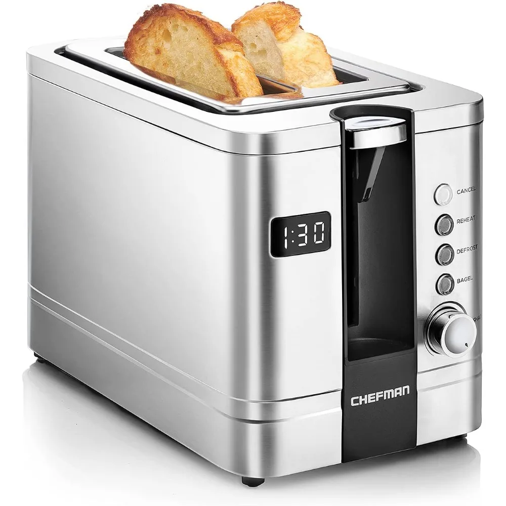 2-Slice Digital Toaster, Pop-Up, Extra-Wide Slots For Bagels, Defrost, Reheat, Cancel Functions, Removable Crumb Tray