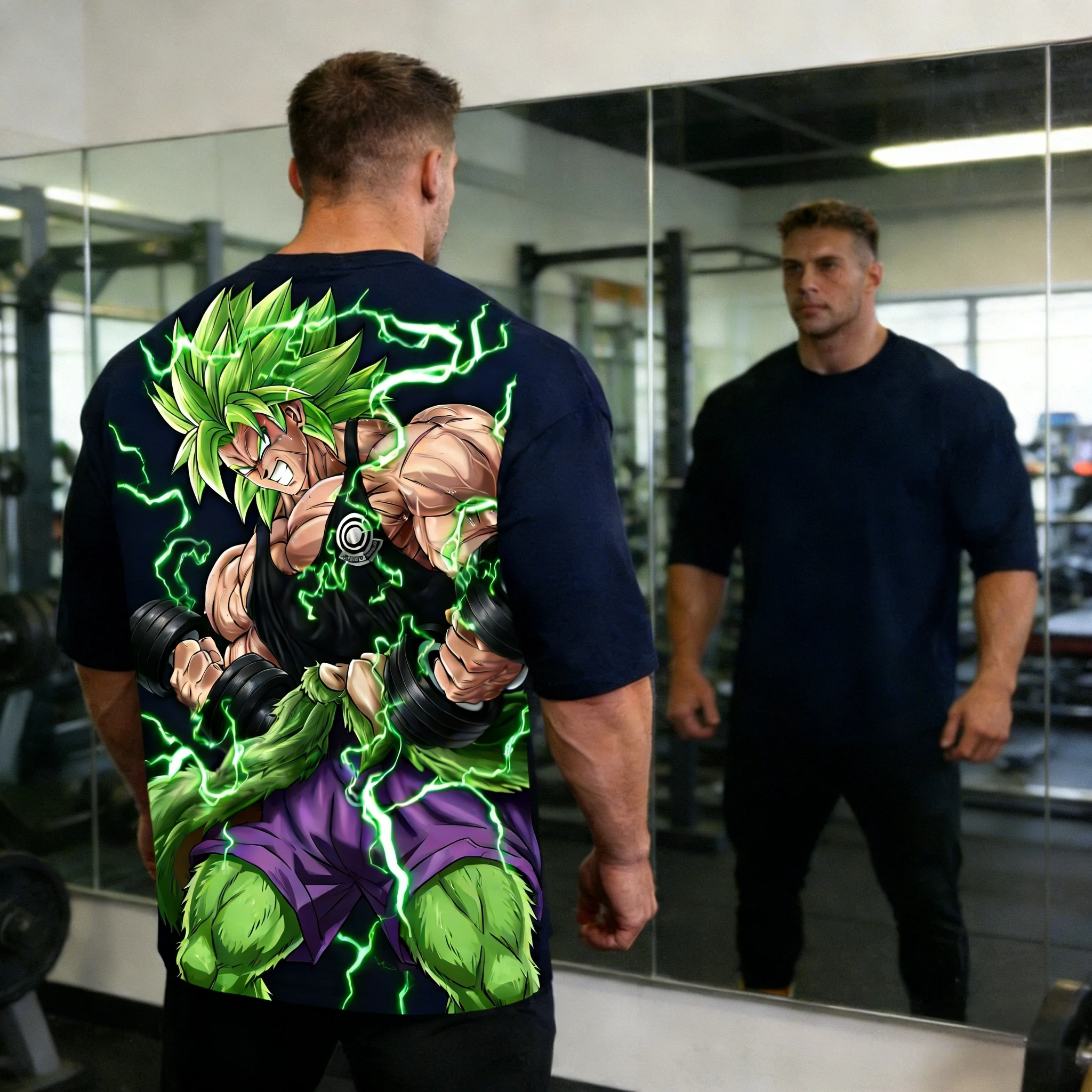 

2026 Summer Dragon Ball Super Brolli "Fitness Power" Pure Cotton Retro T-shirt, Exclusive for Dragon Ball Enthusiasts