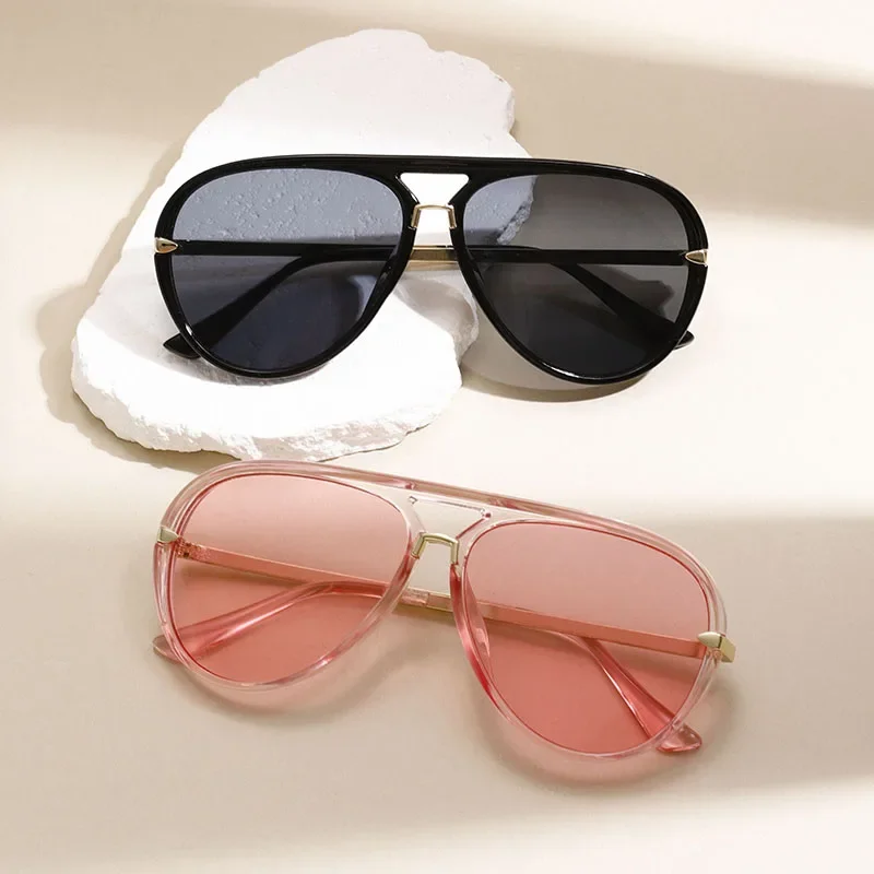 GM LUMIAS Vintage Pilot Sonnenbrille Frauen Mode Doppel Brücke Candy Farbe Sonnenbrille Trendy Marke Design Koreanischen Stil Shades – Detail 4