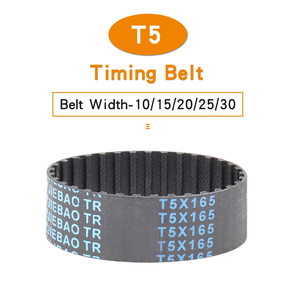 Timing Belt T5-135/150/165/185/200/210/215/220/225/230/240 Trapezoidal Tooth Belts Width 10/15/20/25/30 mm For T5 Alloy Pulley