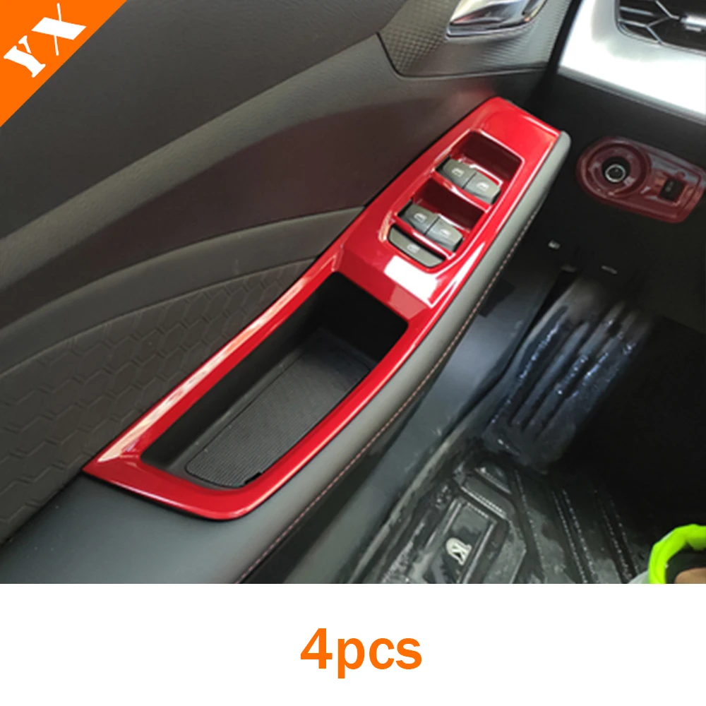 For MG GT 2022-2024 Car Full Set Trim Interior Moulding Red Look Window Lift Center Console Panel Inner Handle Accessories
