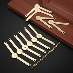 10Pcs Antique Lid Support Hinges Box Display Furniture Hardware Wardrobe Cabinet Door Kitchen Cupboard Hinges With Screws 68*8mm