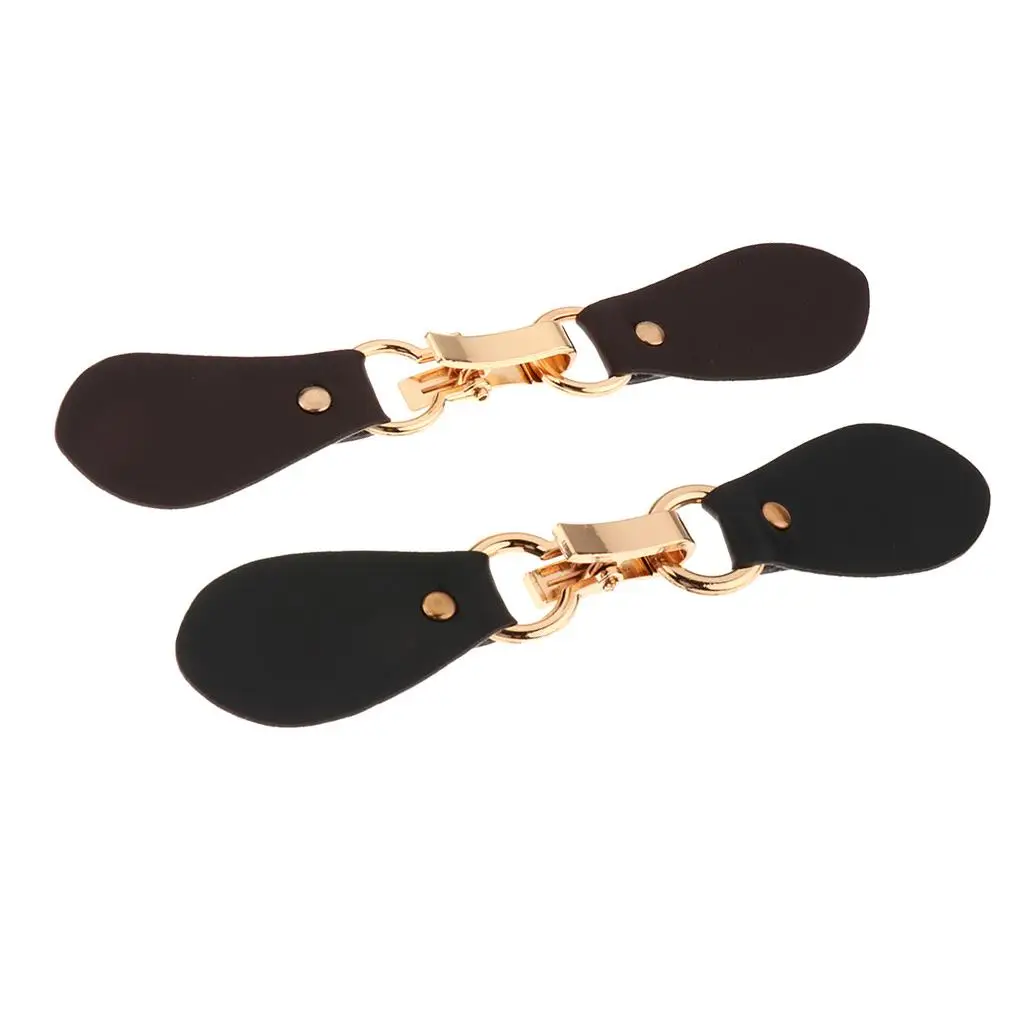 Botón de palanca de cuero y Metal, chaqueta de abrigo, accesorio de costura DIY