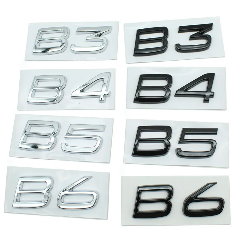 1PCS 3D ABS Silver Black Car Rear Trunk Letters Logo Emblem Badge Decal Stickers For Volvo B3 B4 B5 B6 Auto Stying Accessories