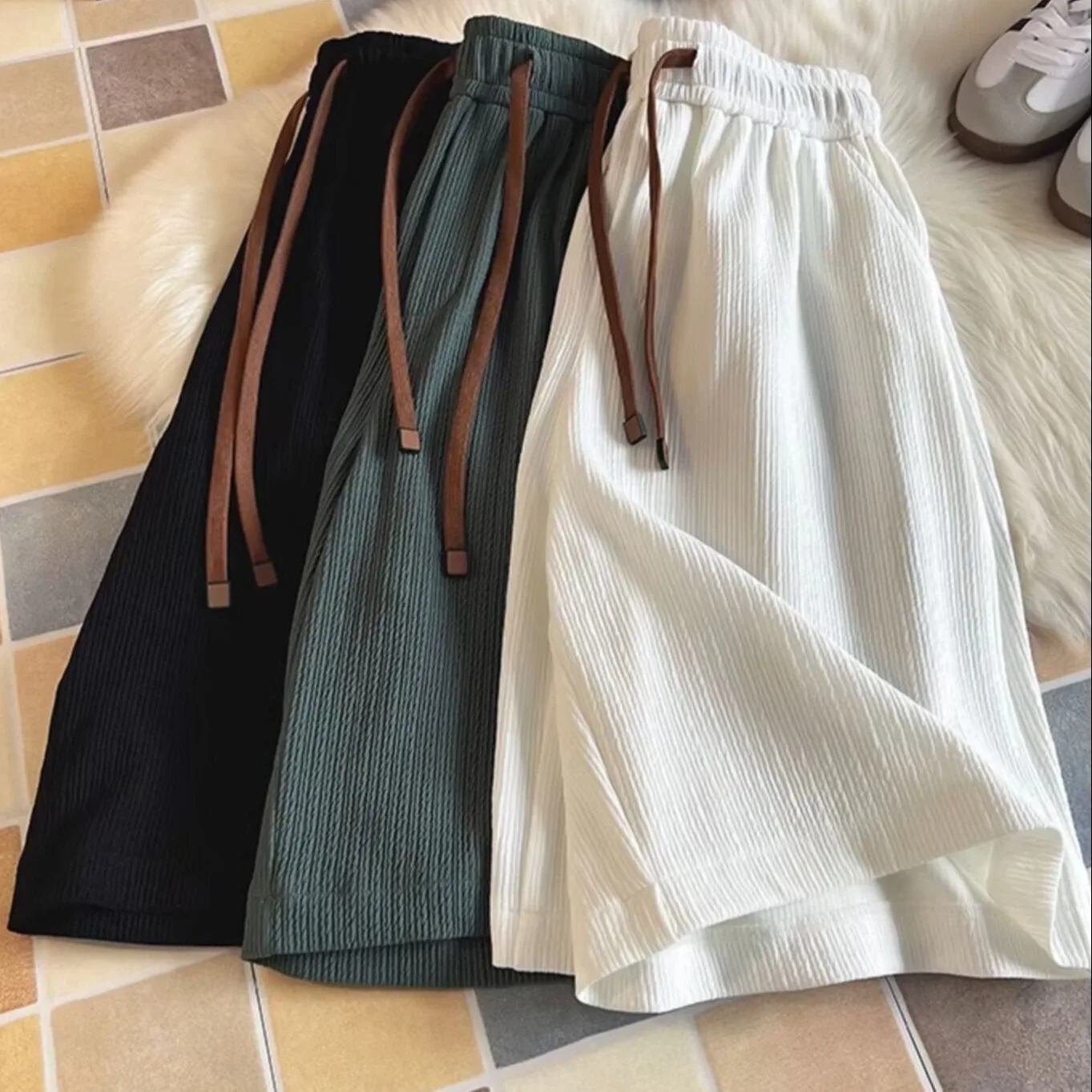 

Ice Silk Men's Shorts Summer Thin Cool Quick Dry Five-Point Loose Sports Casual Pants Textured American Trendy Brand