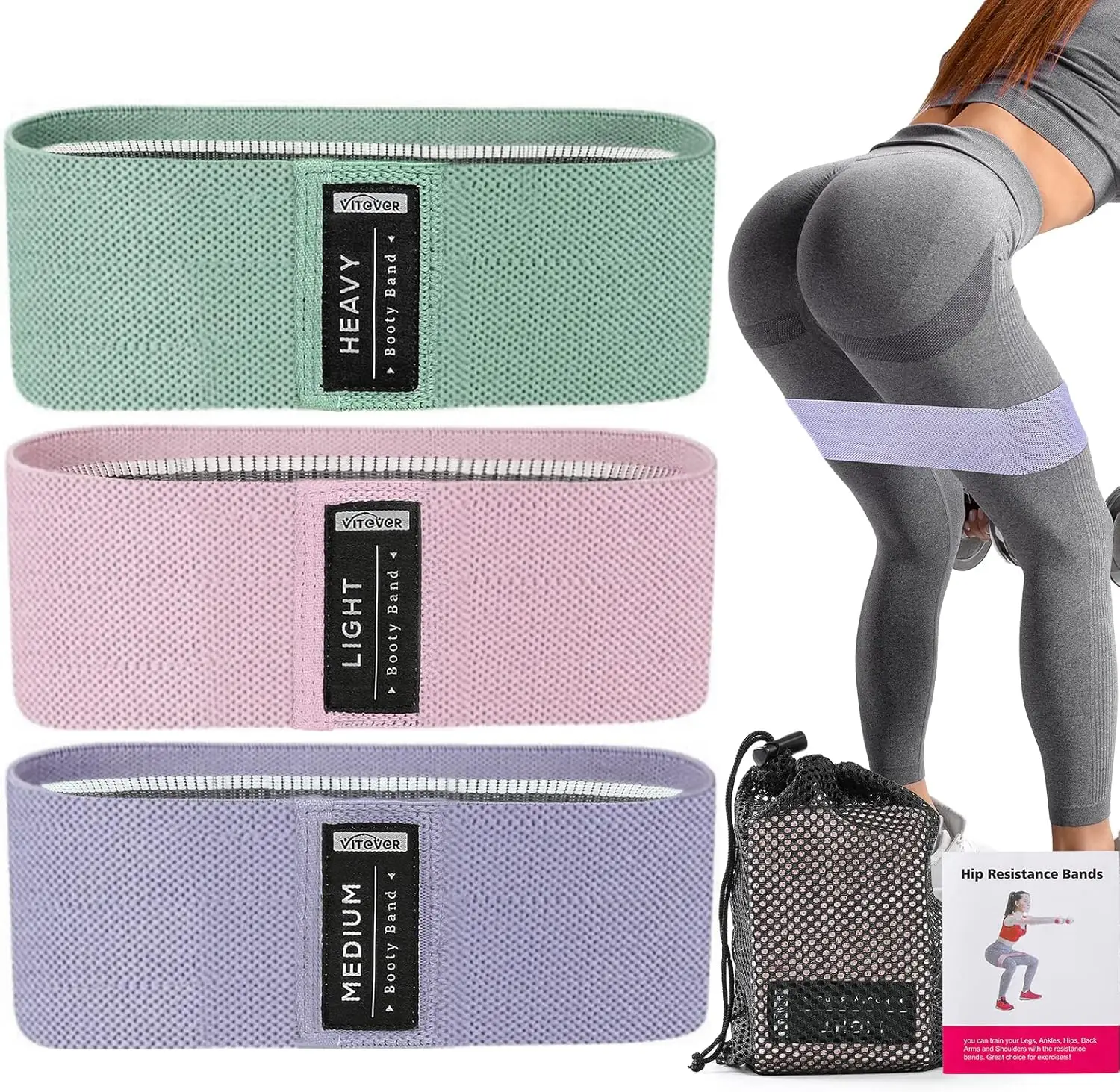 

Resistance Bands Set for Full Body Workout, Exercise Bands for Legs and Butt, Yoga Pilates Fitness Equipment