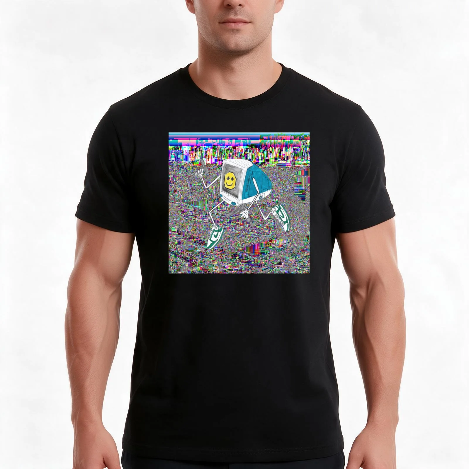 Al.Divino & Estee Nack GL1TCH T-Shirt Summer Casual Cotton Tee Oversized Streetwear Tops Vintage Graphic Print 100% Cotton