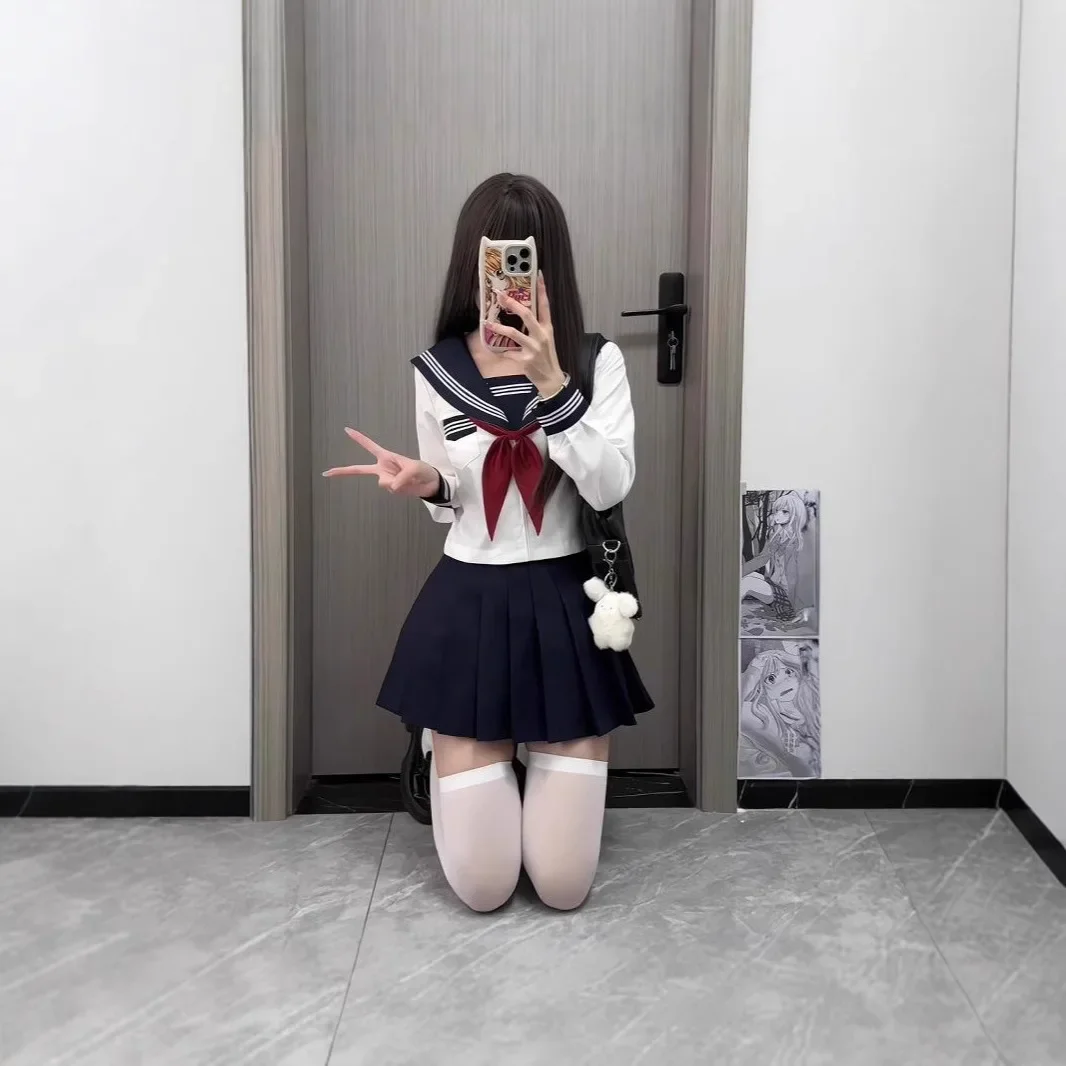 Podstawowy strój marynarski z krótkim rękawem, mundurek szkolny JK, krótka spódniczka dla kobiet, odzież do cosplayu, specjalne przebranie.