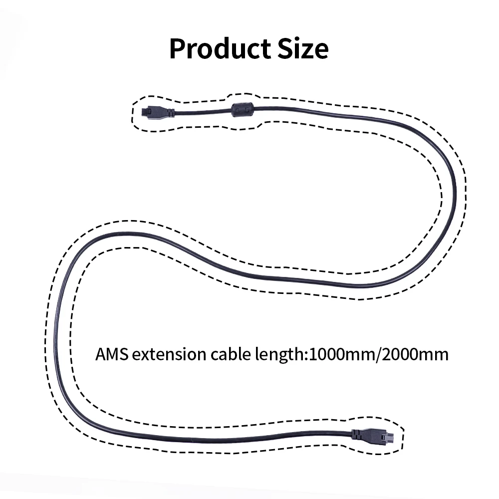 AMS HUB اتصال ل Bambu Lab X1 X1C P1P P1S H2D طابعة ثلاثية الأبعاد 6pin كابل بيانات 1 متر 2 متر مع حلقة مغناطيسية AMS ترقية أجزاء #5